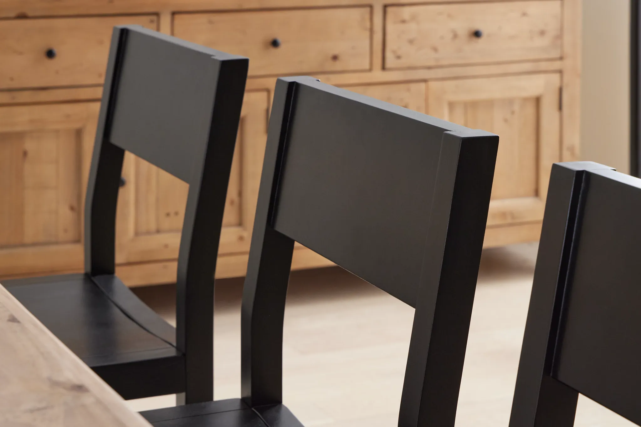 Denton Black Wood Side Chair