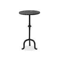 Four Hands Jocelyn Black Marble Round End Table