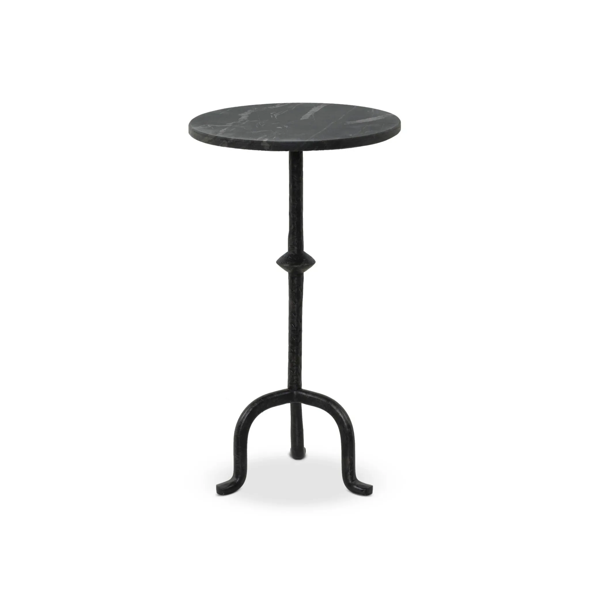 Four Hands Jocelyn Black Marble Round End Table