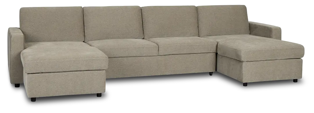 Addie Gray Fabric Double Chaise Sleeper Storage Sectional Addie Gray Fabric Double Chaise Sleeper Storage Sectional