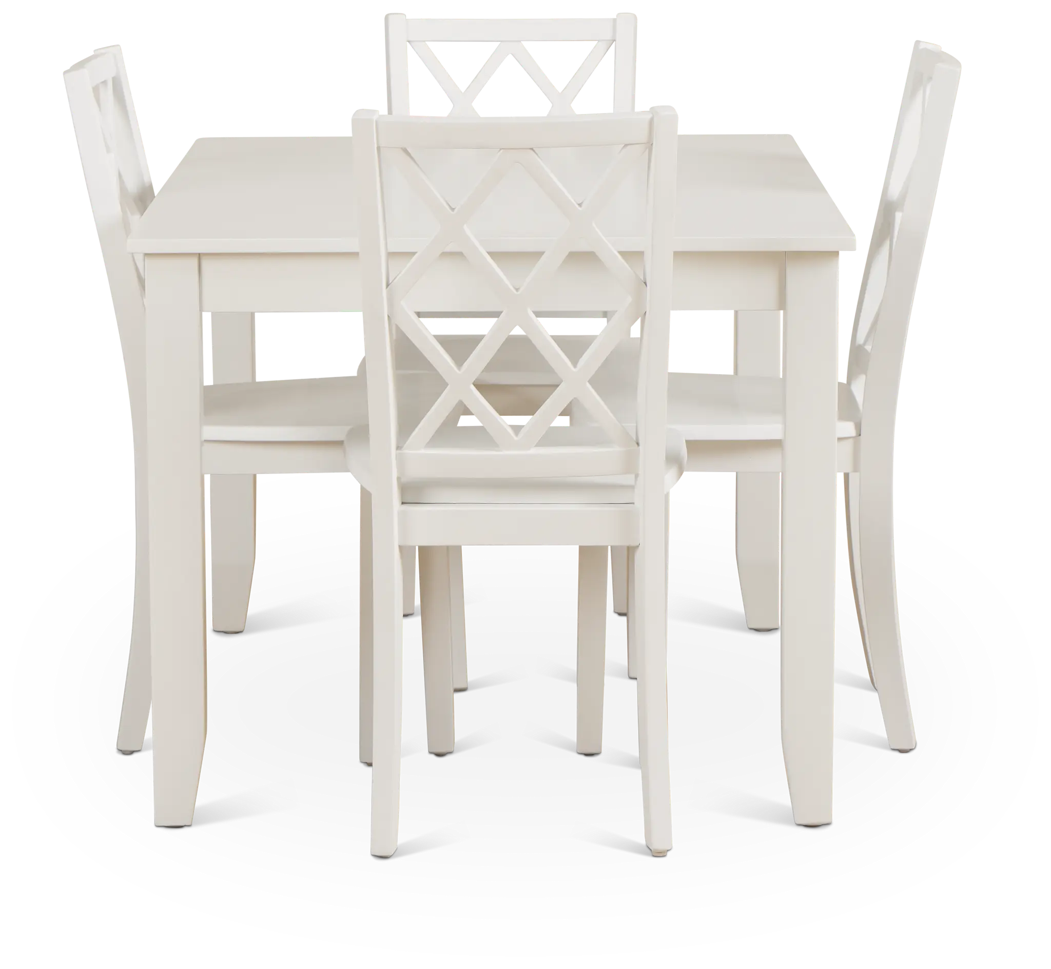 Edgartown White Rect Table & 4 White Wood Chairs Edgartown White Rect Table & 4 White Wood Chairs