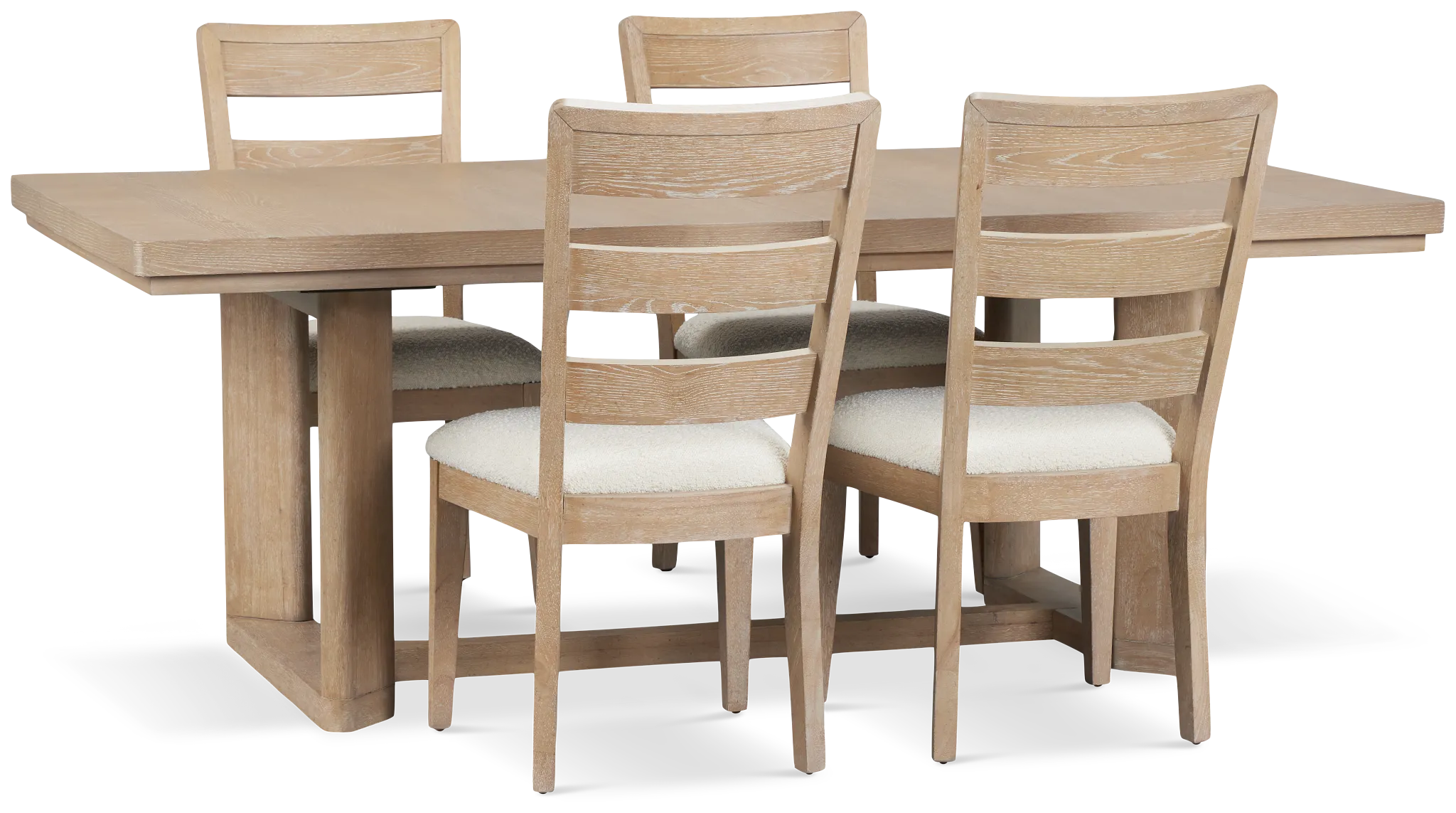 Alton Light Tone Rect Table & 4 Slat Chairs