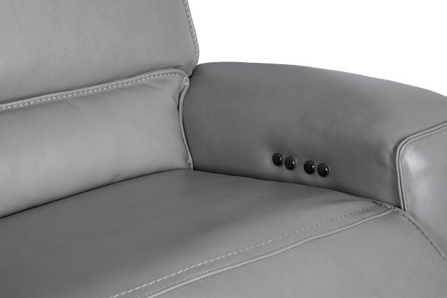 Miles Light Gray Lthr/vinyl Power Reclining Sofa