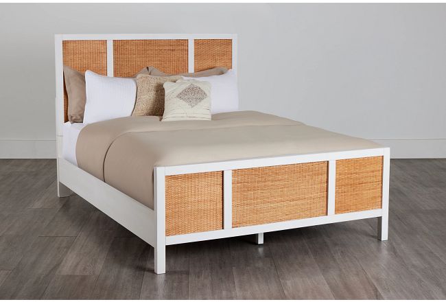 Venice White Woven Panel Bed