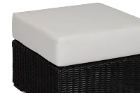 Montecito Black Small Ottoman With Light Beige Cushions