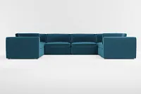 Destin Joya Teal Velvet 8-piece Modular Sectional
