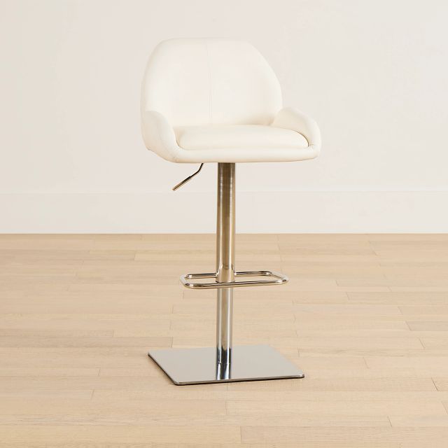 Fairfax White Uph Adjustable Stool