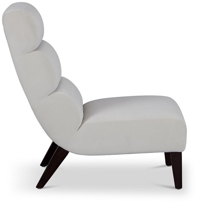 Emily White Velvet Accent Chair