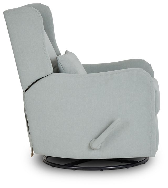 Georgia Light Blue Fabric Swivel Glider Recliner