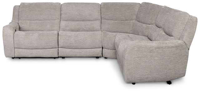 Bennett Gray Fabric Small Two-arm Power Reclining Sectional