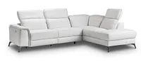 Pearson White Leather Right Bumper Power Reclining Sectional