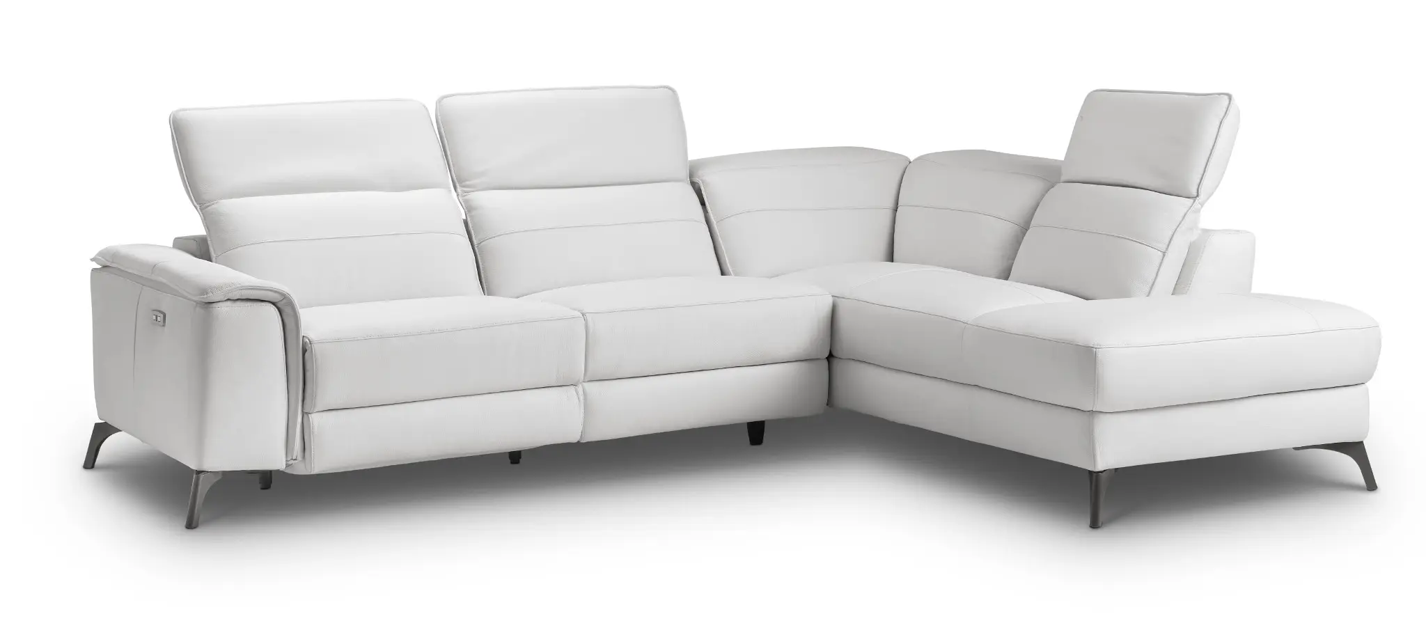 Pearson White Leather Right Bumper Power Reclining Sectional Pearson White Leather Right Bumper Power Reclining Sectional