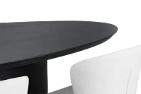 Nomad Black 94" Oval Table & 4 Light Beige Chairs W/ Black Legs