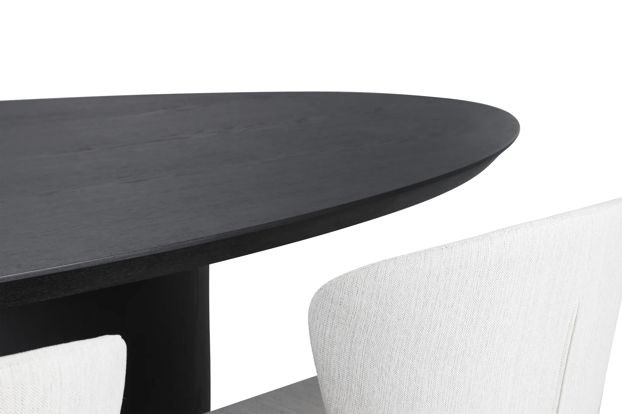 Nomad Black 94" Oval Table & 4 Light Beige Chairs W/ Black Legs