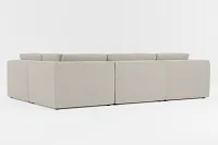 Destin Elevation Khaki Fabric 6-piece Pit Sectional