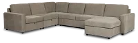 Addie Gray Fabric Medium Right Chaise Storage Sleeper Sectional