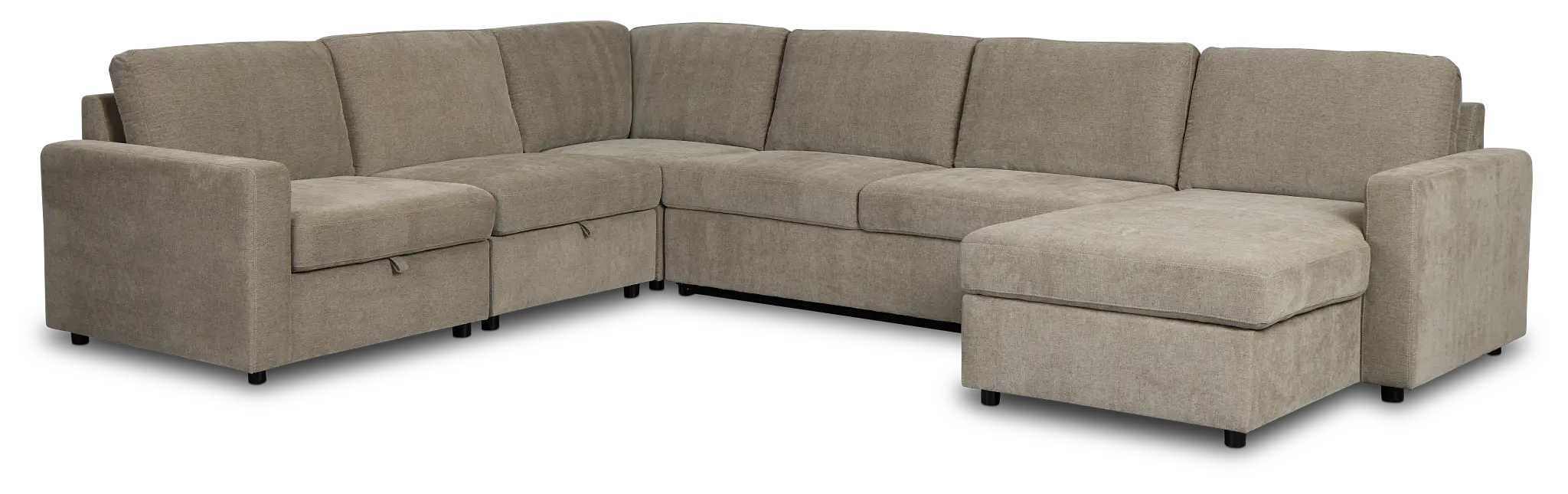 Addie Gray Fabric Medium Right Chaise Storage Sleeper Sectional Addie Gray Fabric Medium Right Chaise Storage Sleeper Sectional