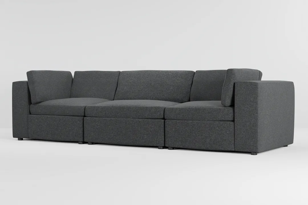 Destin Delray Dark Gray Fabric 3-piece Modular Sofa