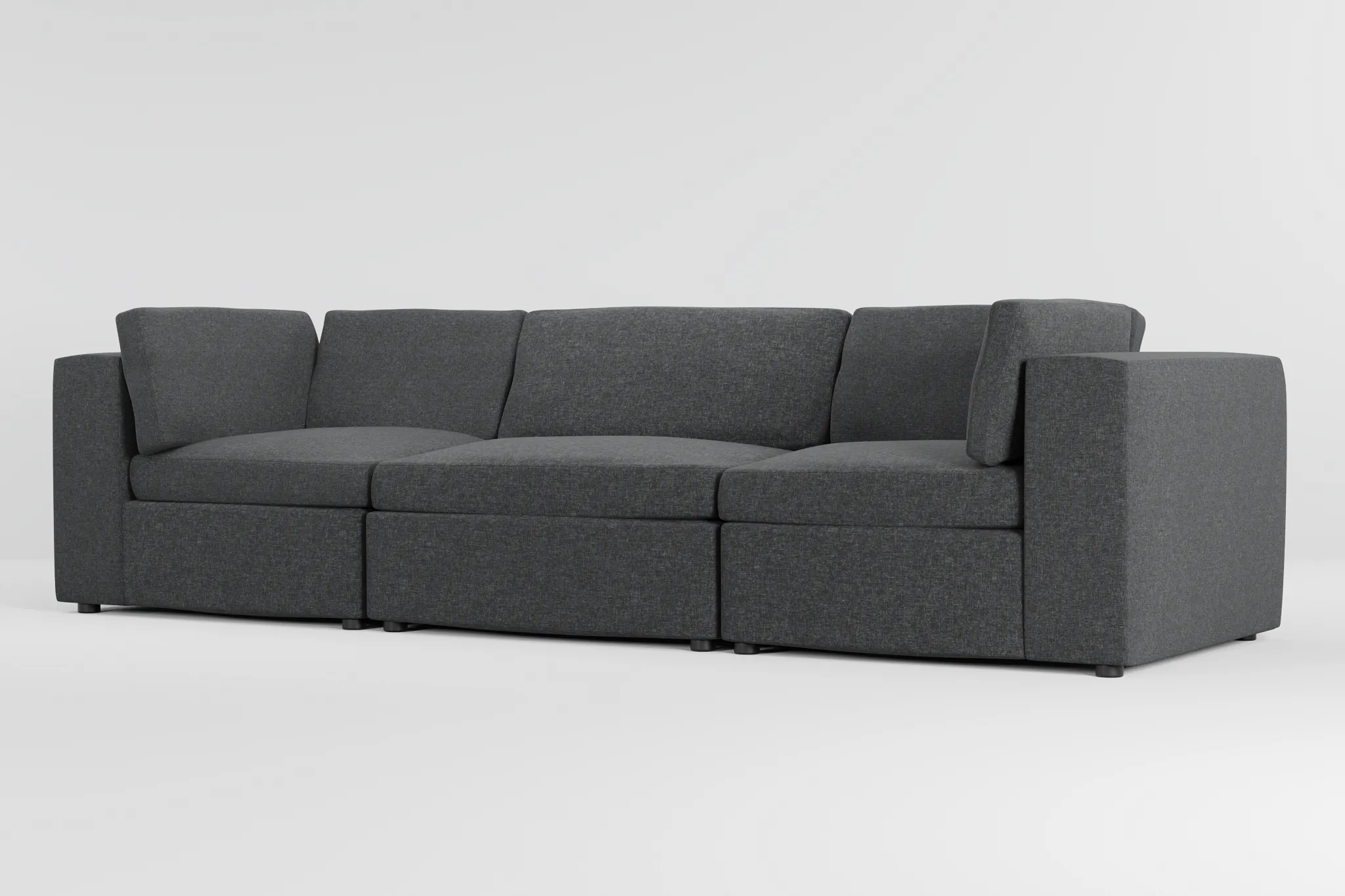 Destin Delray Dark Gray Fabric 3-piece Modular Sofa