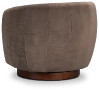 Hazel Dark Beige Velvet Swivel Accent Chair