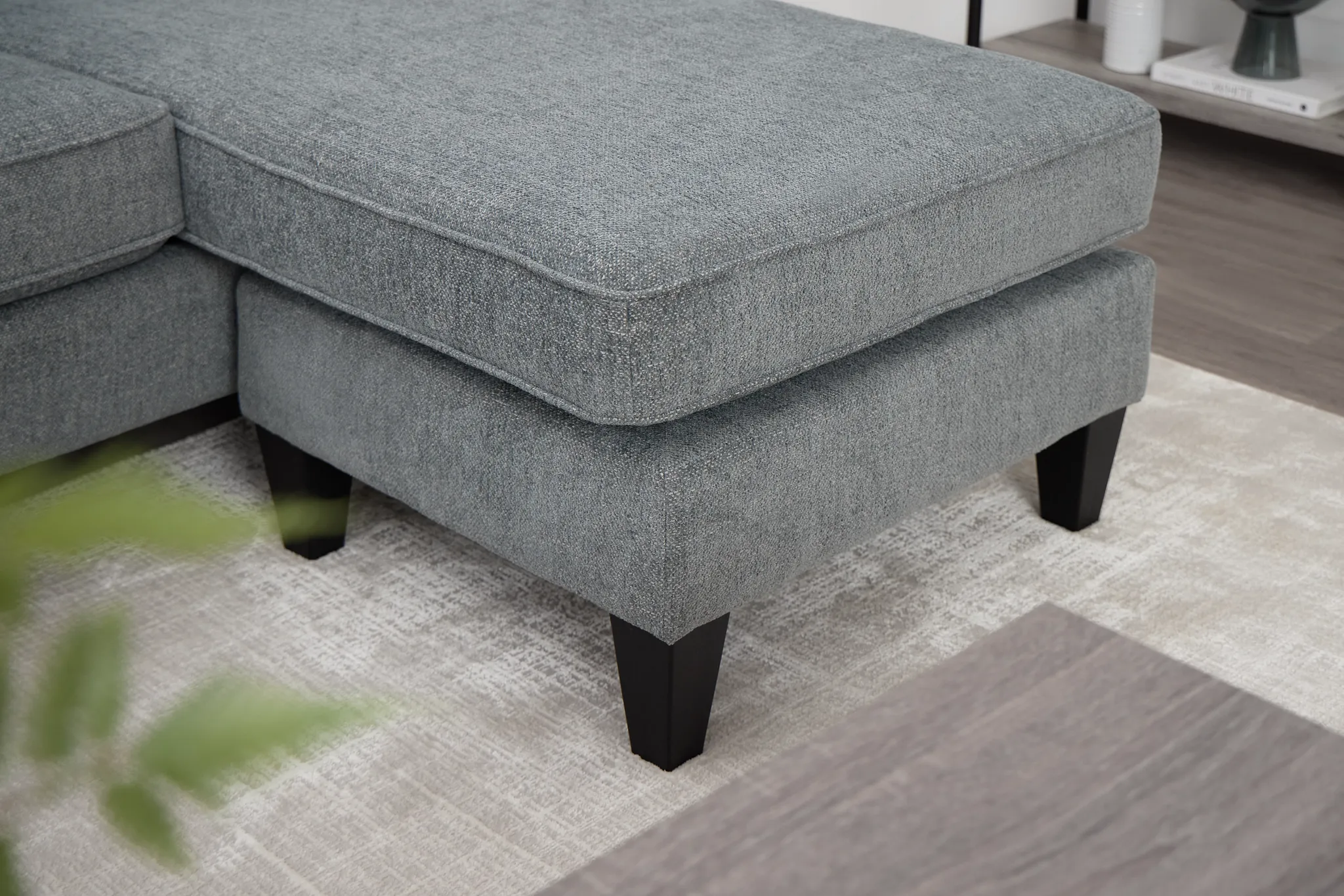 Cory Blue Fabric Chaise Sectional