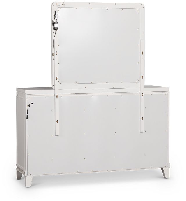 Milan White Youth Dresser & Mirror