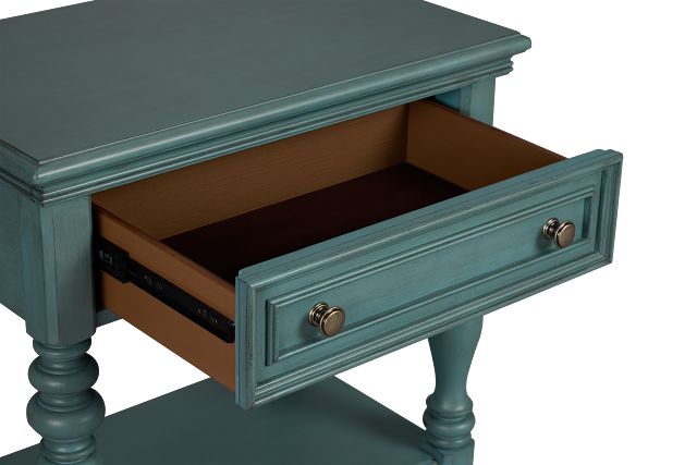 Savannah Teal 1-drawer Nightstand