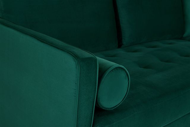 Luna Dark Green Velvet Right Chaise Sectional