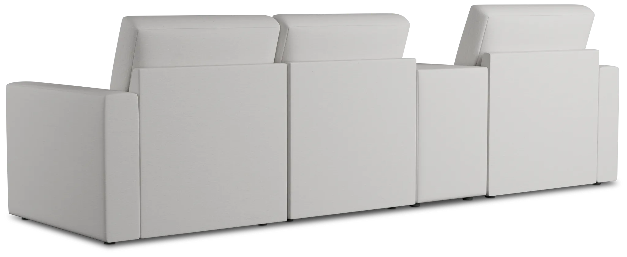 Citymod White Fabric Small Left Chaise Sectional With Storage Console