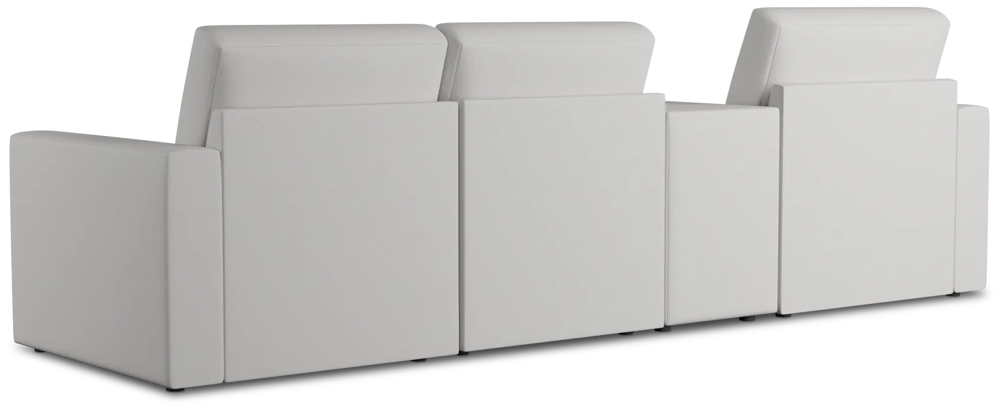 Citymod White Fabric Small Left Chaise Sectional With Storage Console Citymod White Fabric Small Left Chaise Sectional With Storage Console