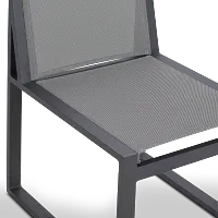 Linear 70" Teak Table & 4 Sling Side Chairs