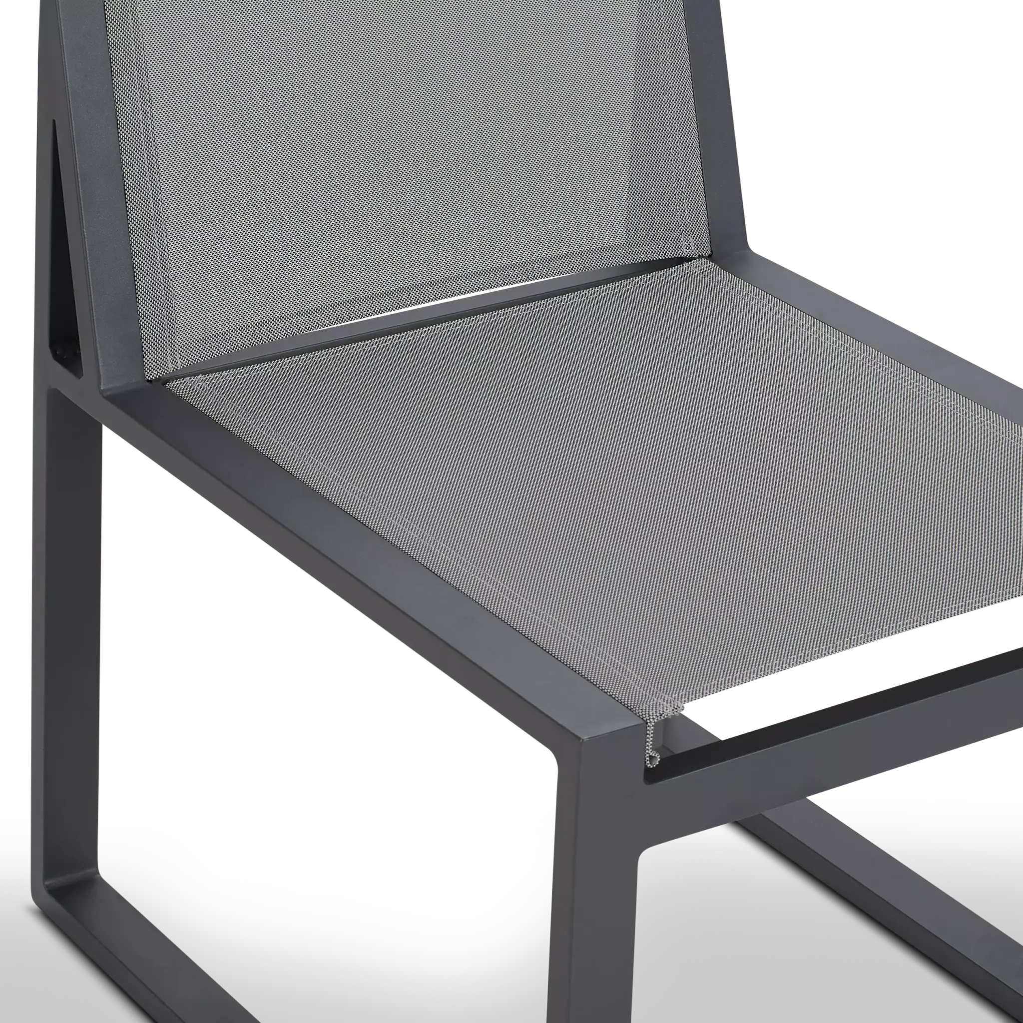 Linear 70" Teak Table & 4 Sling Side Chairs Linear 70" Teak Table & 4 Sling Side Chairs