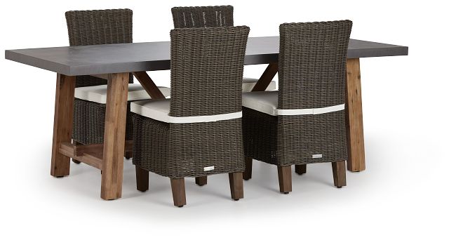 Canyon Gray White Concrete Rectangular Table & 4 Chairs (0)
