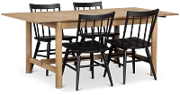 Taylor Light Tone Rect Table & 4 Wood Chairs
