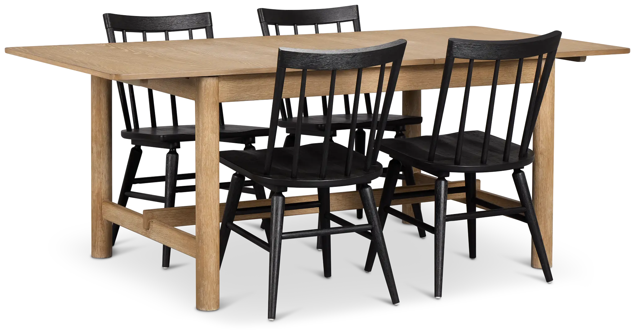 Taylor Light Tone Rect Table & 4 Wood Chairs Taylor Light Tone Rect Table & 4 Wood Chairs