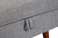 Raya Light Gray Fabric Storage Ottoman