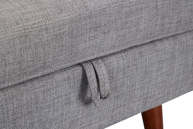 Raya Light Gray Fabric Storage Ottoman