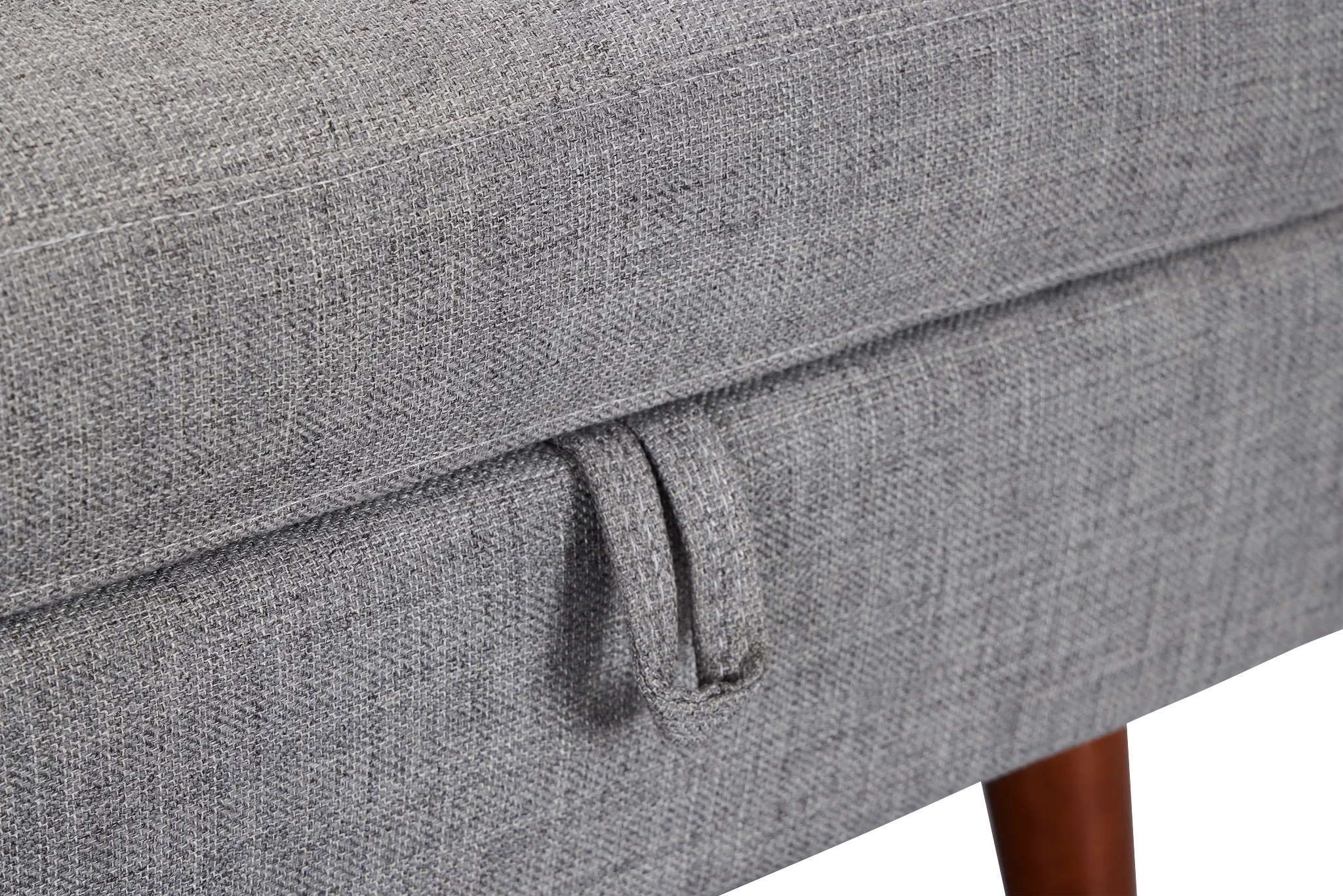 Raya Light Gray Fabric Storage Ottoman