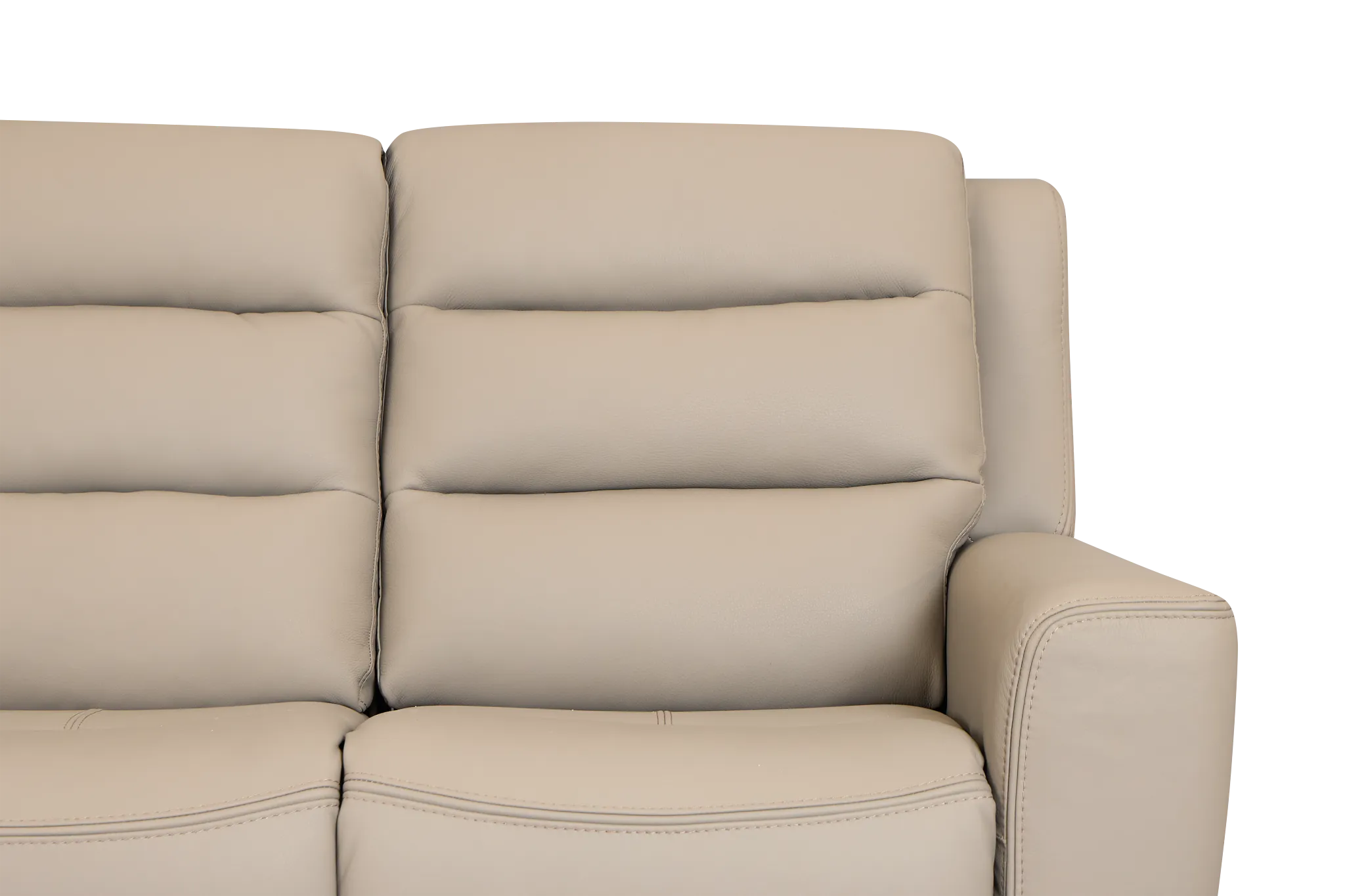 Wilder Taupe Leather Power Reclining Sofa W/ Power Headrest