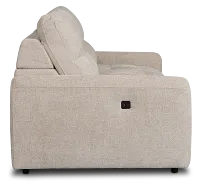 Hendrix Light Taupe Fabric Power Extension Chaise Console Loveseat