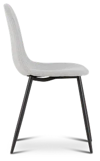 Havana Light Gray Upholstered Side Chair W/ Black Legs