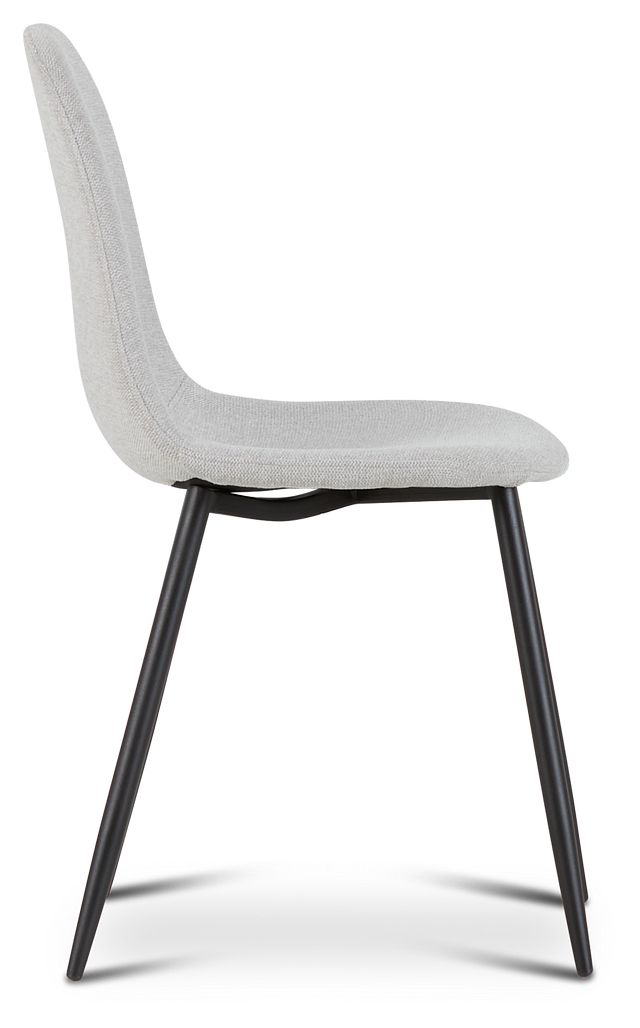 Havana Light Gray Upholstered Side Chair W/ Black Legs (3)