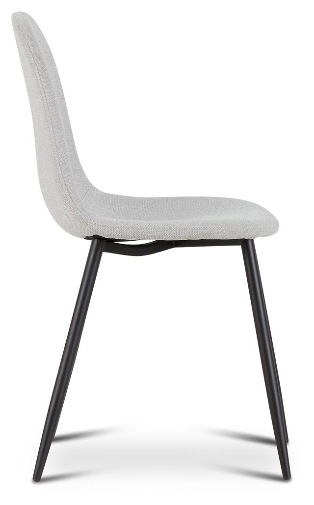 Havana Light Gray Upholstered Side Chair W/ Black Legs