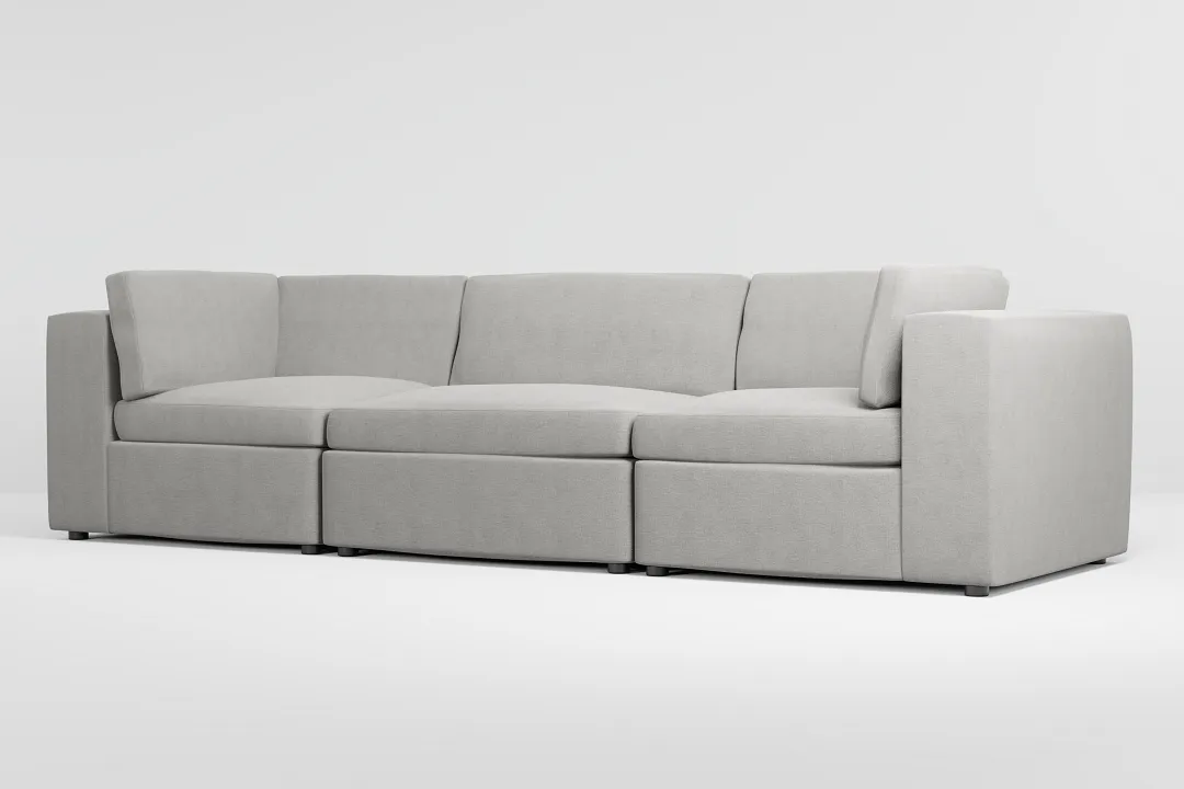 Destin Maguire Gray Fabric 3-piece Modular Sofa