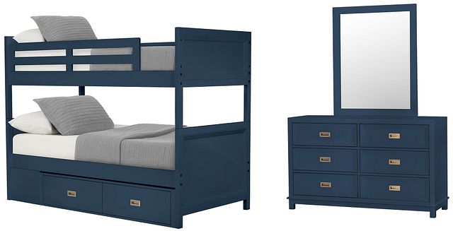 Ryder Dark Blue Bunk Bed Storage Bedroom (3)