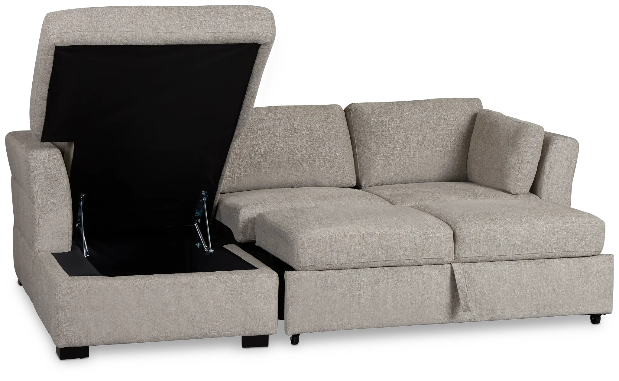 Amber Light Gray Fabric Small Left Chaise Storage Sleeper Sectional Amber Light Gray Fabric Small Left Chaise Storage Sleeper Sectional