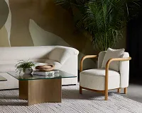 Marteen Light Taupe Fabric Accent Chair