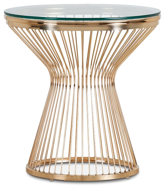 Munich Gold Metal Round End Table