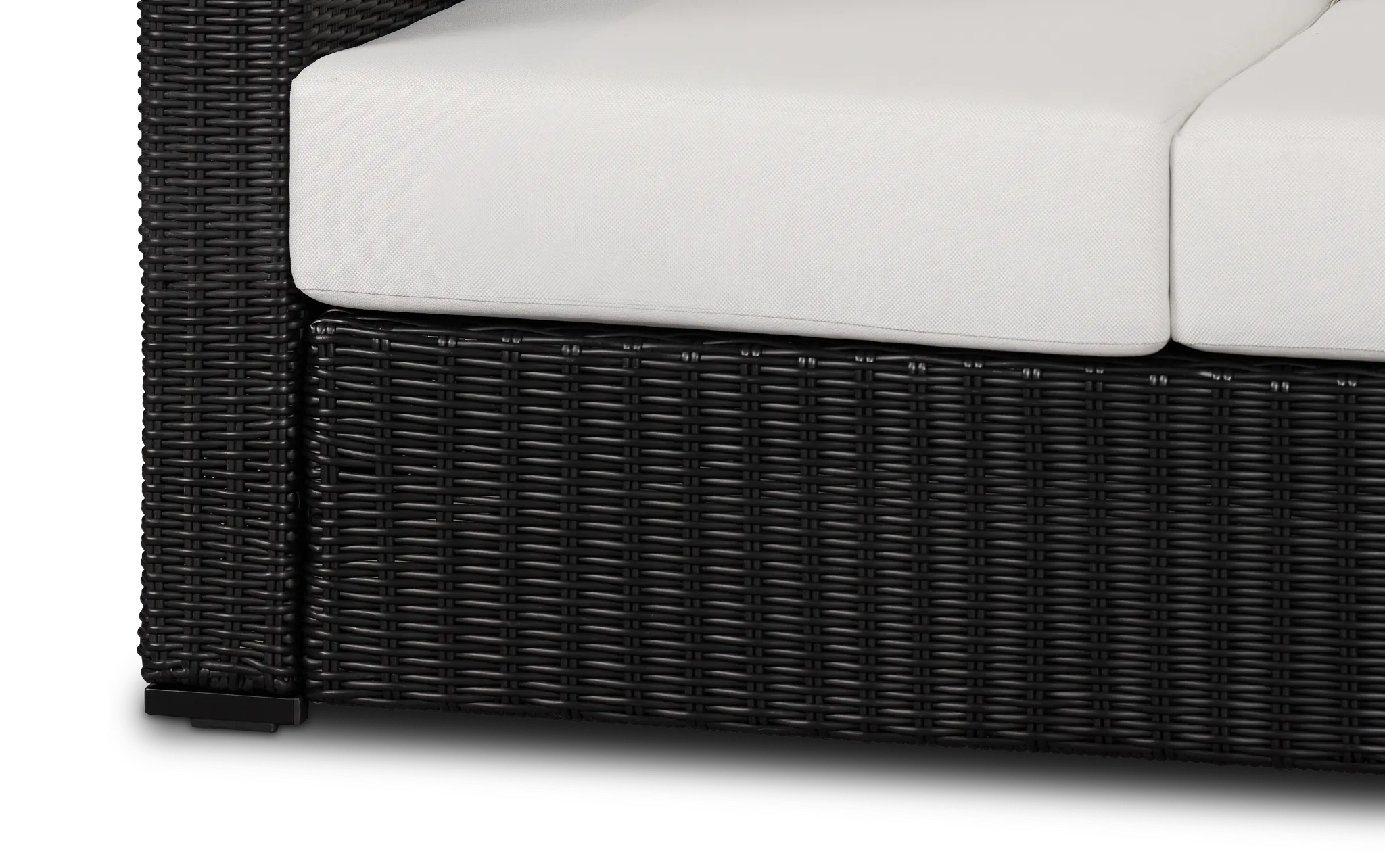 Montecito Black Sofa With Light Beige Cushions