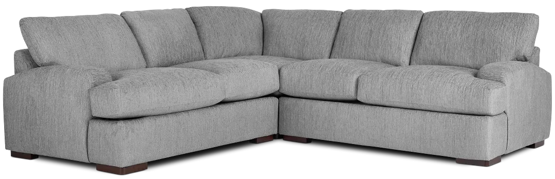 Alpha Light Gray Fabric Small Two-arm Sectional